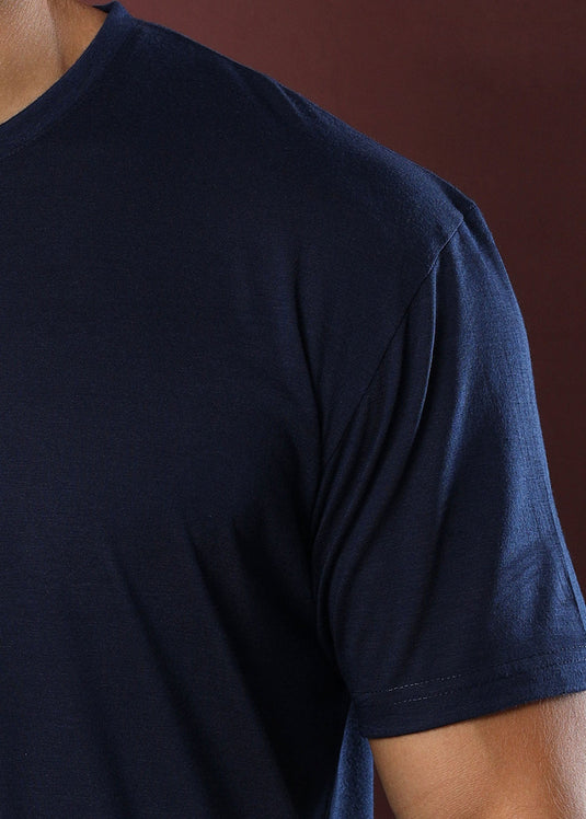 Mid Blue Crew Neck Tee (Slim)