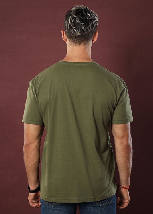 Olive Crew Neck Tee (Slim)