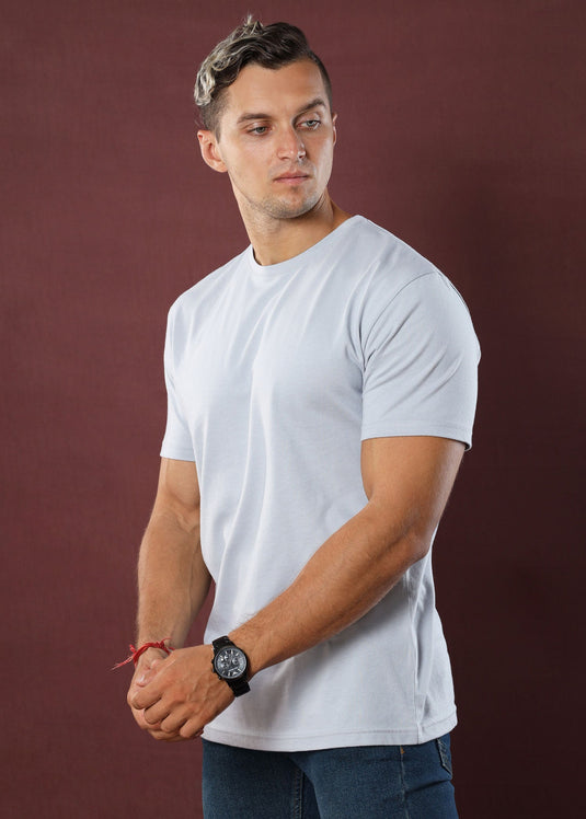 Pigeon Grey Crew Neck Tee (Slim)