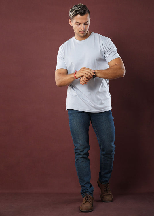 Pigeon Grey Crew Neck Tee (Slim)