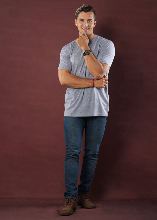 Slate Grey Crew Neck Tee (Slim)