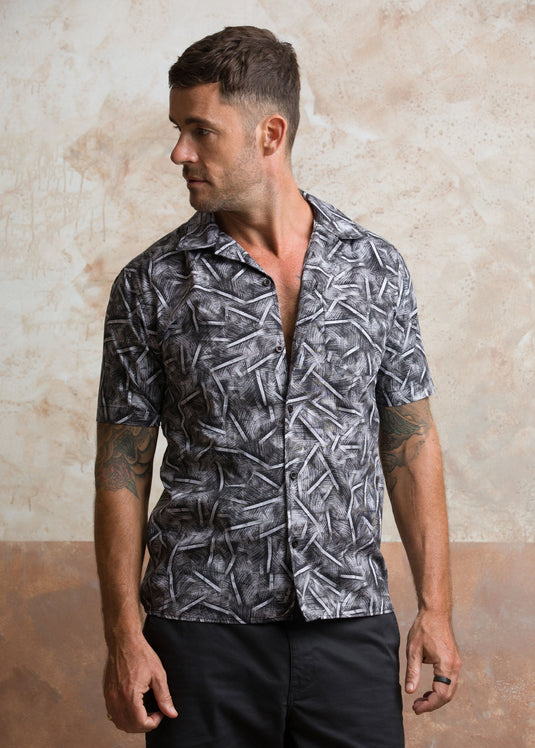 Casual Wear Printed Cuban Collar S/S Shirt