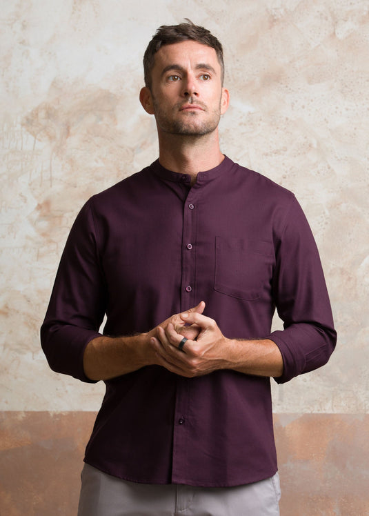 Manderin collar party wear shirt