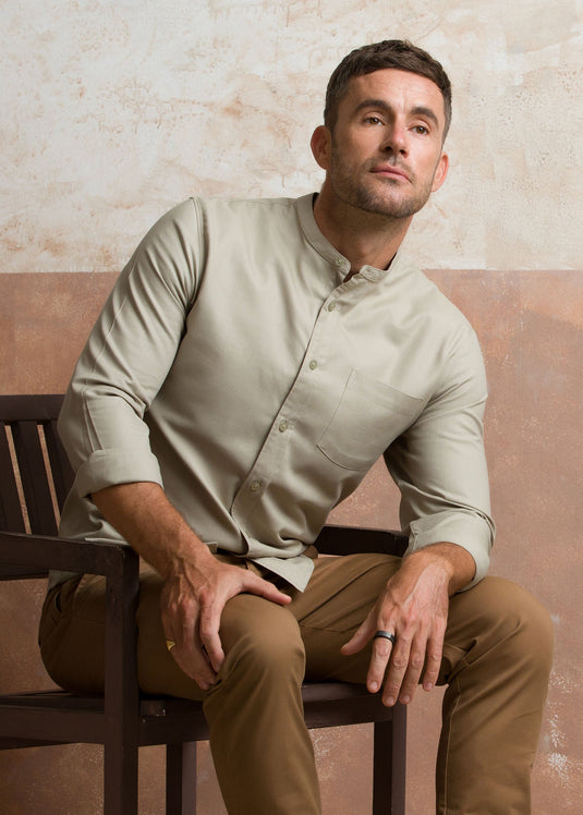 Manderin collar party wear shirt