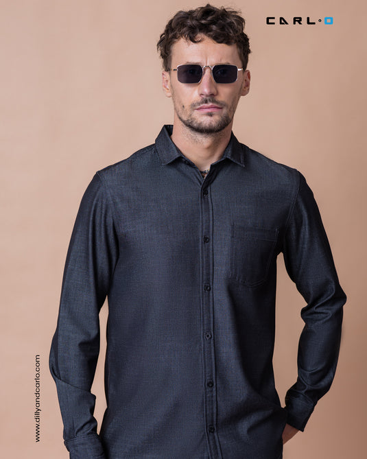 Heavy Wash Chambray Long Sleeve Shirt