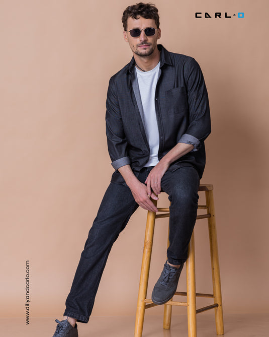 Heavy Wash Chambray Long Sleeve Shirt