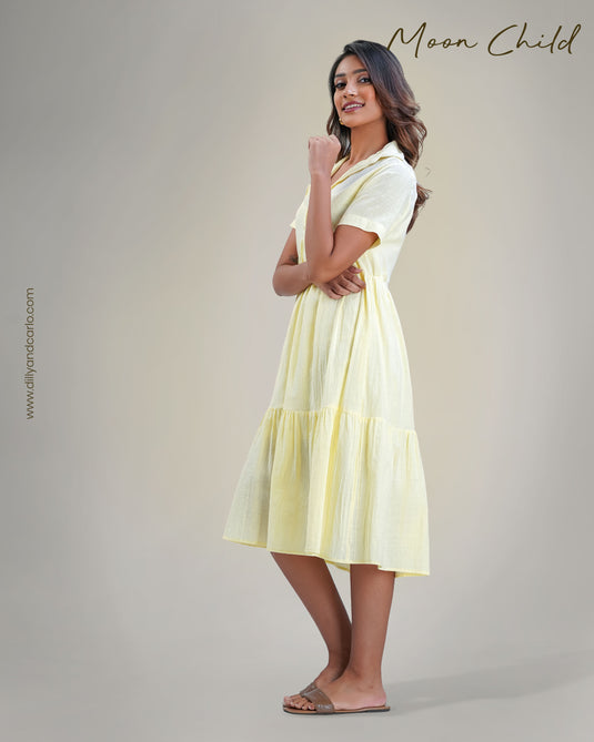 Tiered dress with short placket