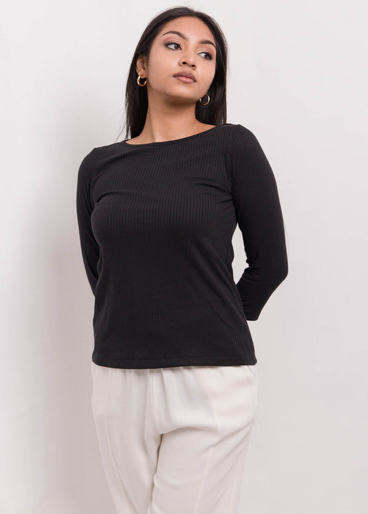 Round Neck Rib Top