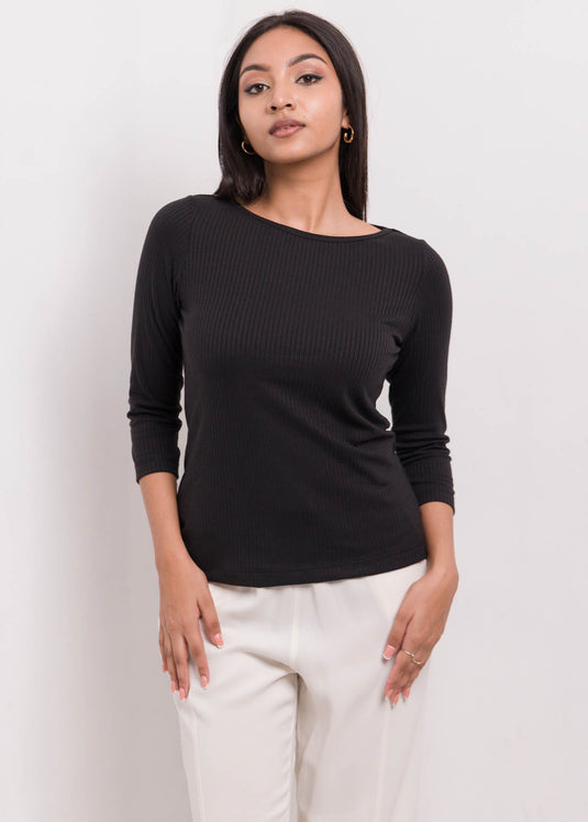 Round Neck Rib Top