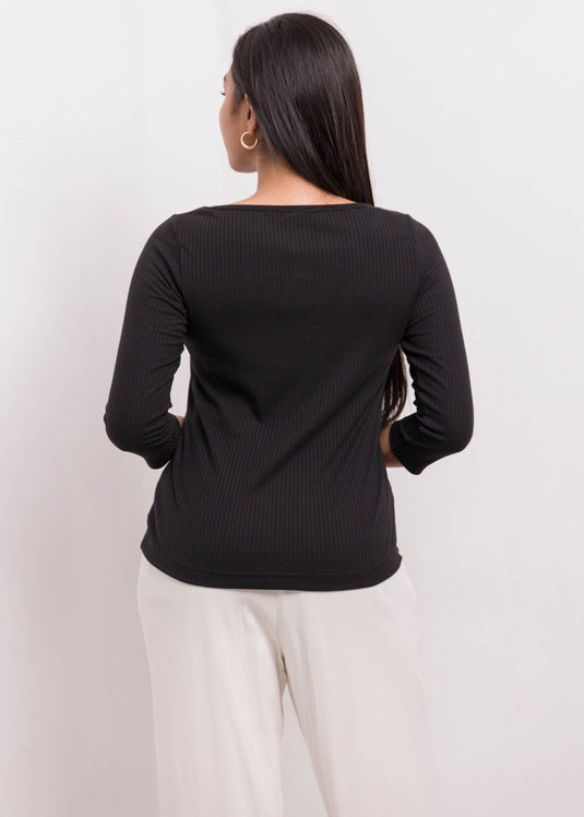 Round Neck Rib Top