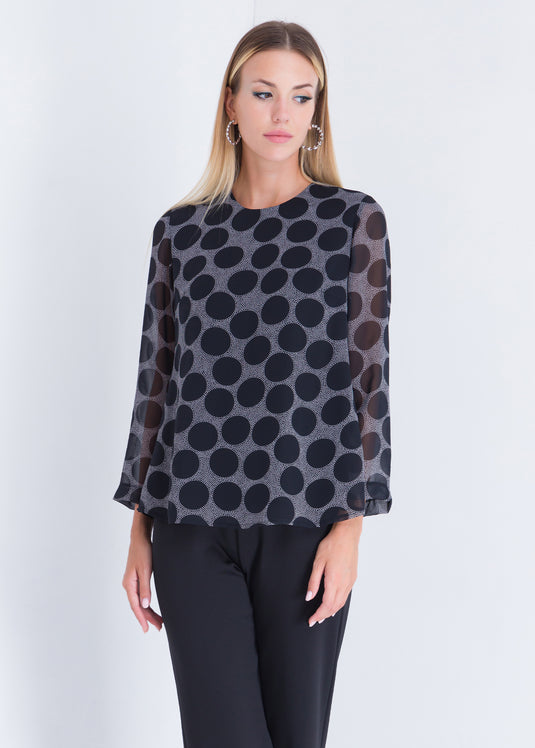 Printed Long Sleeve Blouse