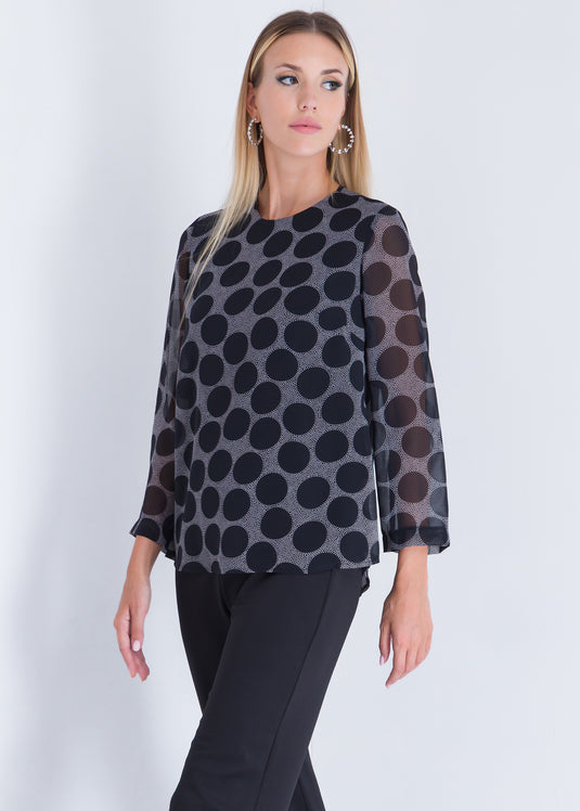 Printed Long Sleeve Blouse