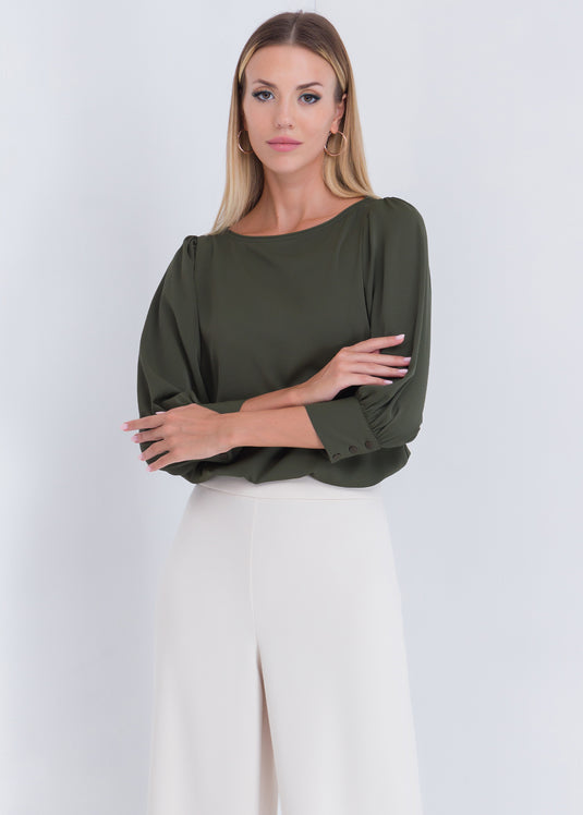 Basic Blouse With Wide Cuff
