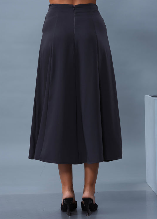 Cut Panel Detailed Midi Skirt