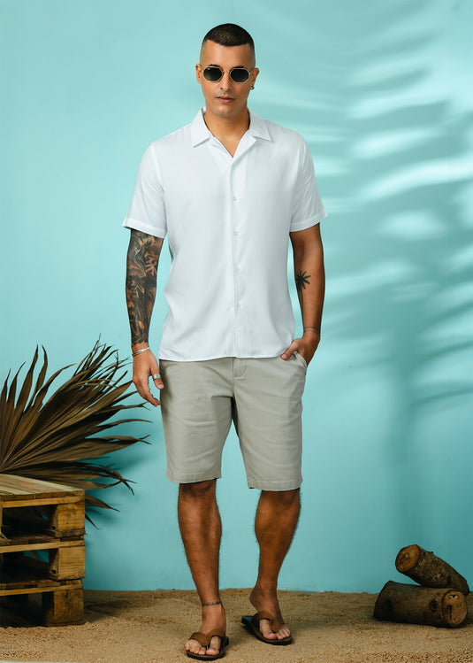 Graphic Printed Cuban  Collar Shirt