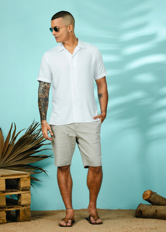 Graphic Printed Cuban  Collar Shirt