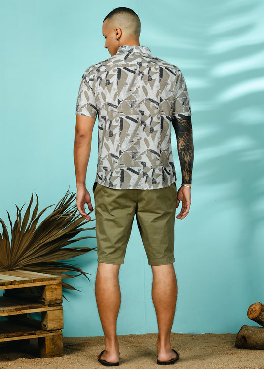 Casual Wear Printed  Cuban Collar Shirt