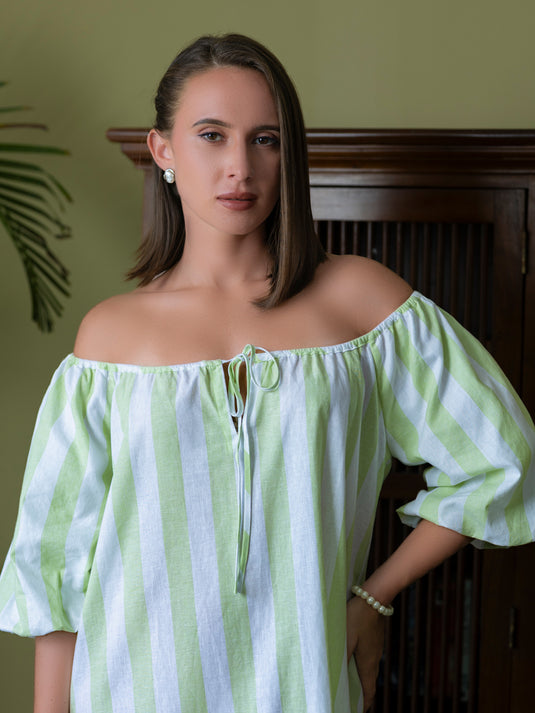Puff sleeve midi dress