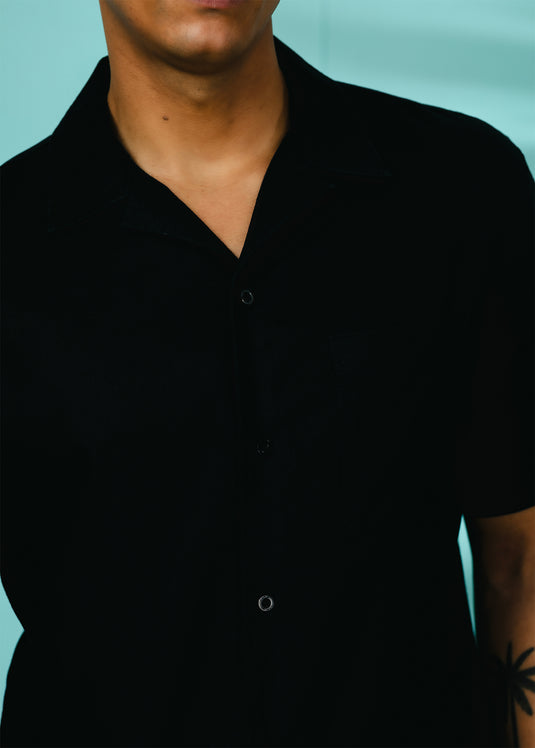 Graphic Printed Cuban  Collar Shirt