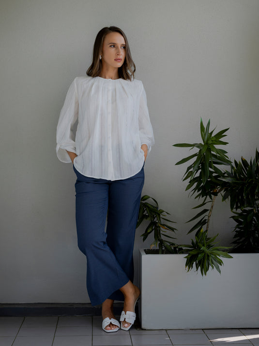 Pleat detailed blouse