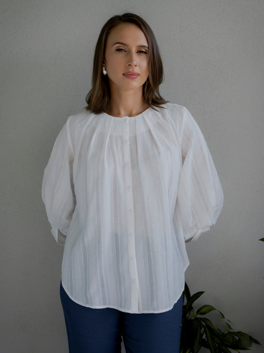 Pleat detailed blouse