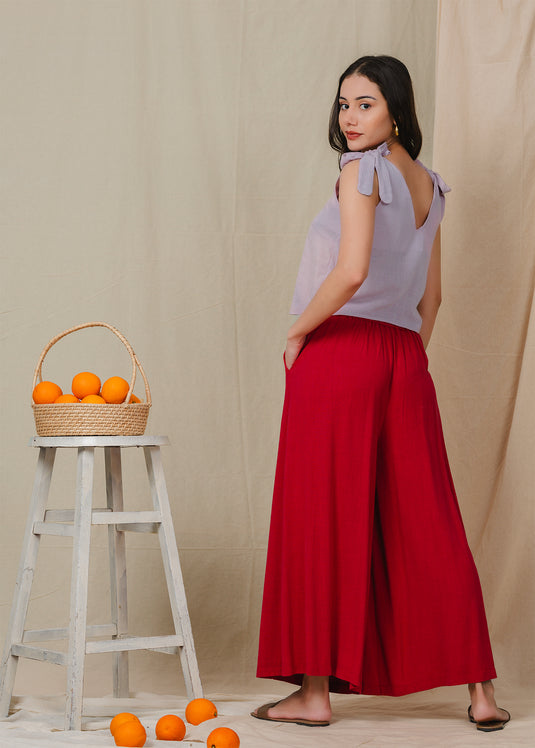 Crop top with shoulder tie ups