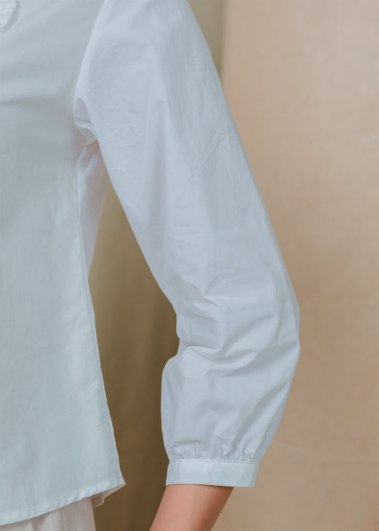 Button down blouse with frill detail