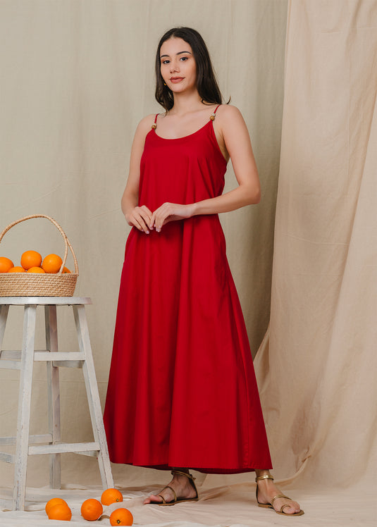 Beaded strappy maxi dress