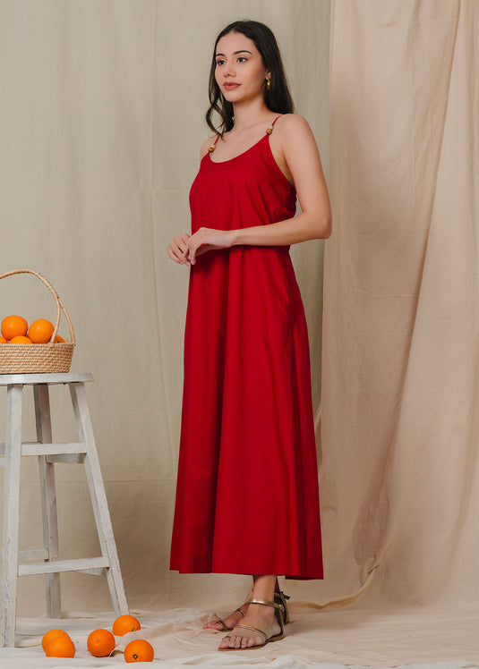 Beaded strappy maxi dress