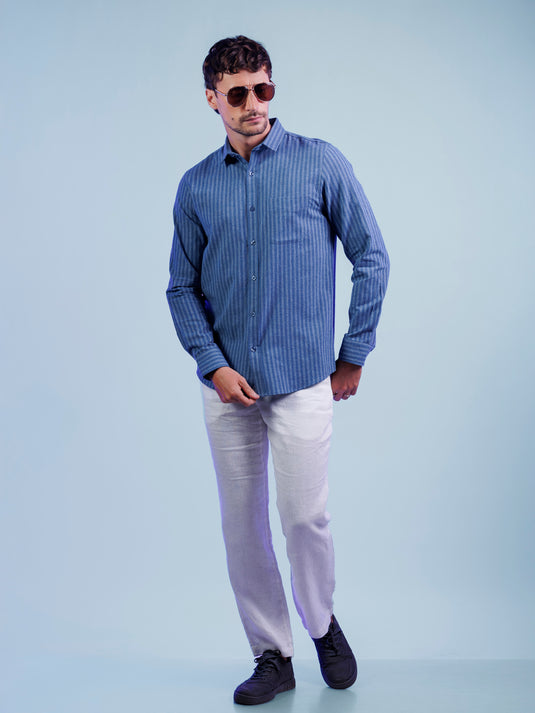 Casual Wear Stripe Long Sleeve Shirt