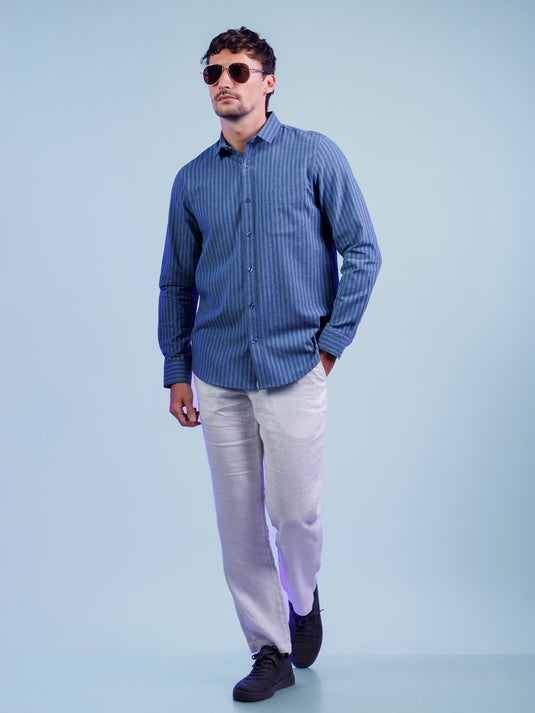 Casual Wear Stripe Long Sleeve Shirt