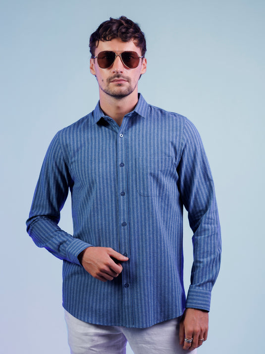 Casual Wear Stripe Long Sleeve Shirt