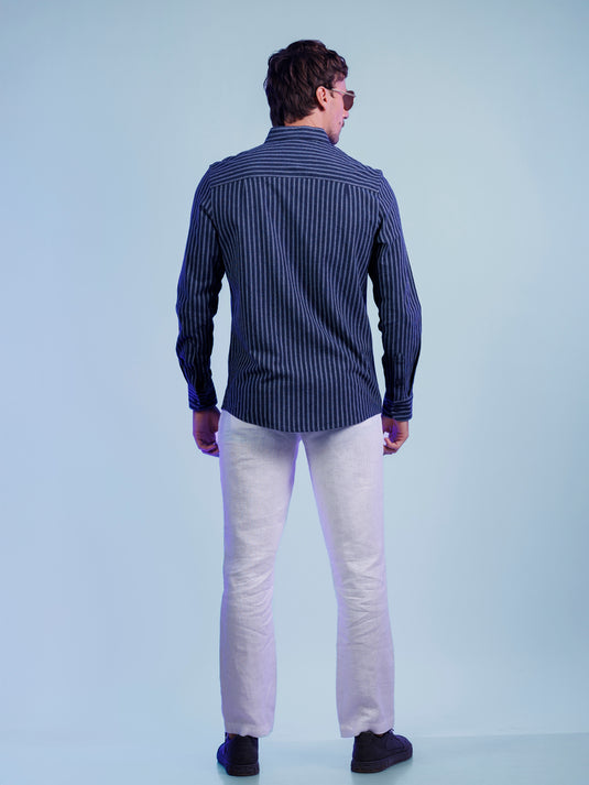 Casual Wear Stripe Long Sleeve Shirt
