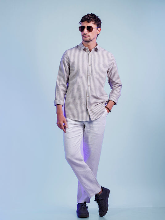 Casual Wear Stripe Long Sleeve Shirt