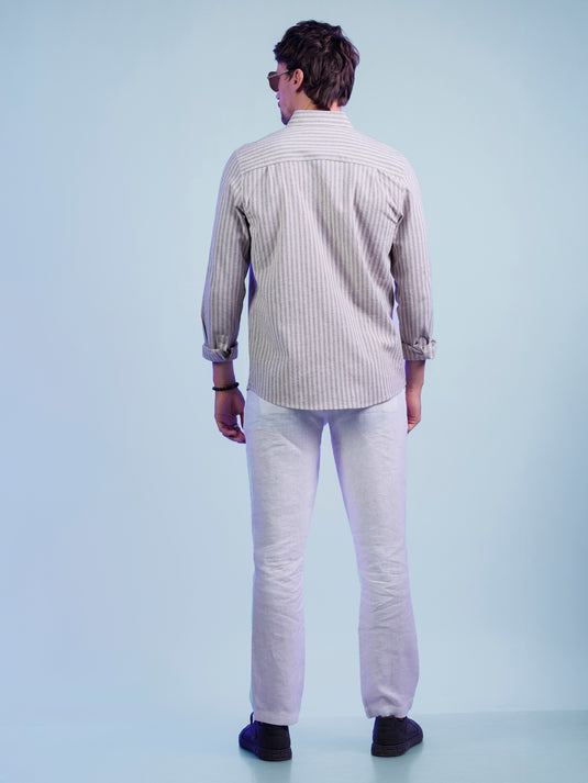 Casual Wear Stripe Long Sleeve Shirt