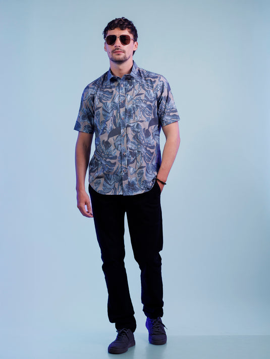 Casual Wear Printed Short Sleeve Shirt