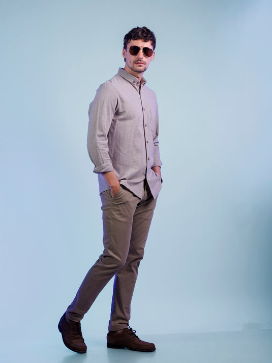 Casual Wear Stripe Long Sleeve Shirt