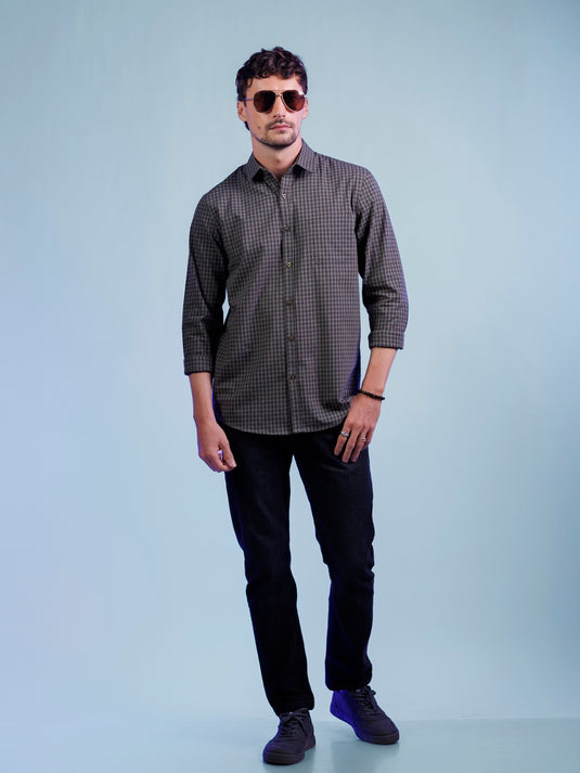 Casual Wear Check Long Sleeve Shirt