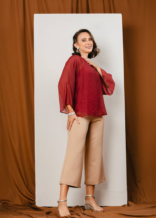 Wide leg cropped pant