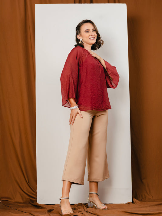 Wide leg cropped pant