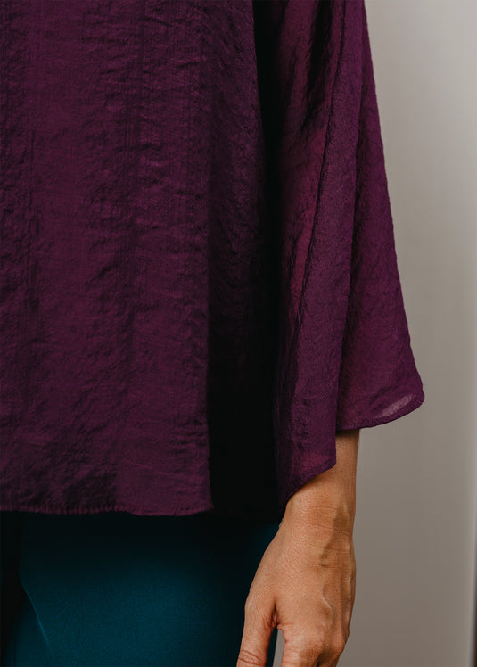 Bell sleeve blouse with front tie