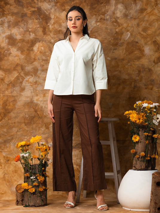 Basic shirt with three quarter sleeves