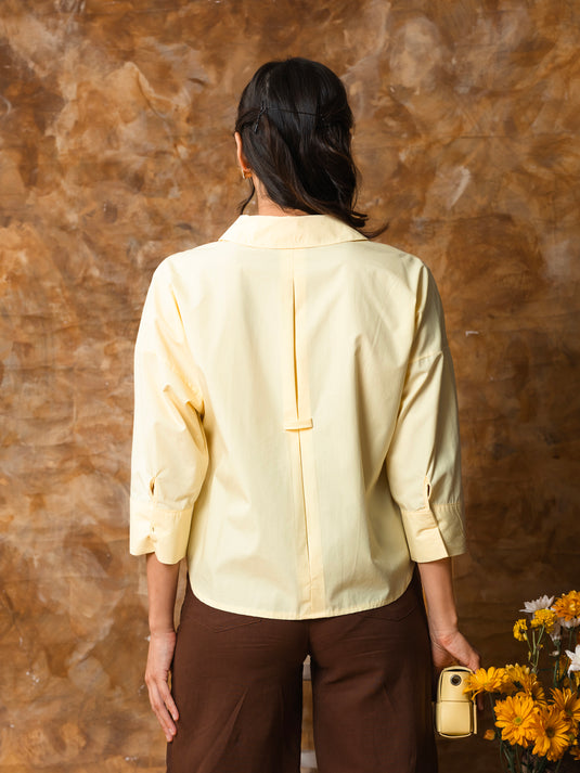 Basic shirt with three quarter sleeves