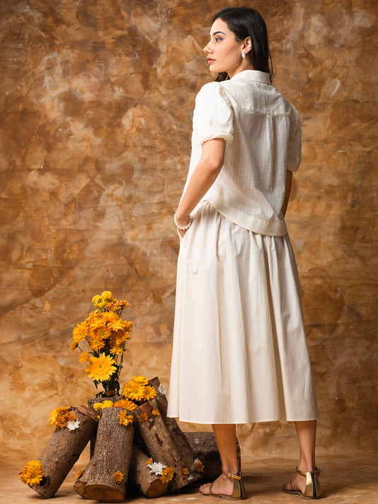 Puff sleeve button down blouse