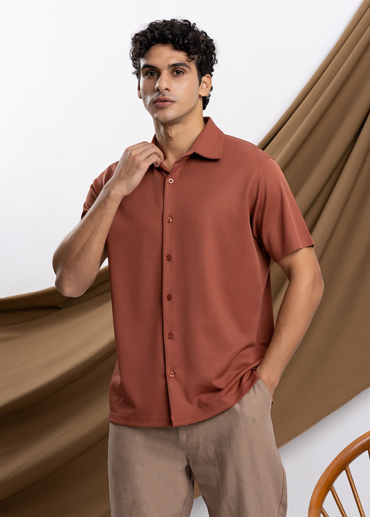 Waffle Cuban Collar S/S Shirt