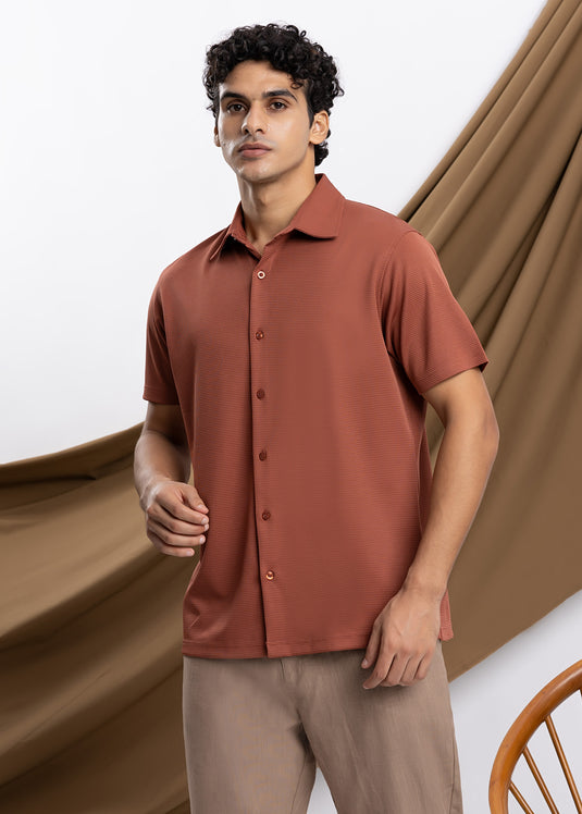 Waffle Cuban Collar S/S Shirt