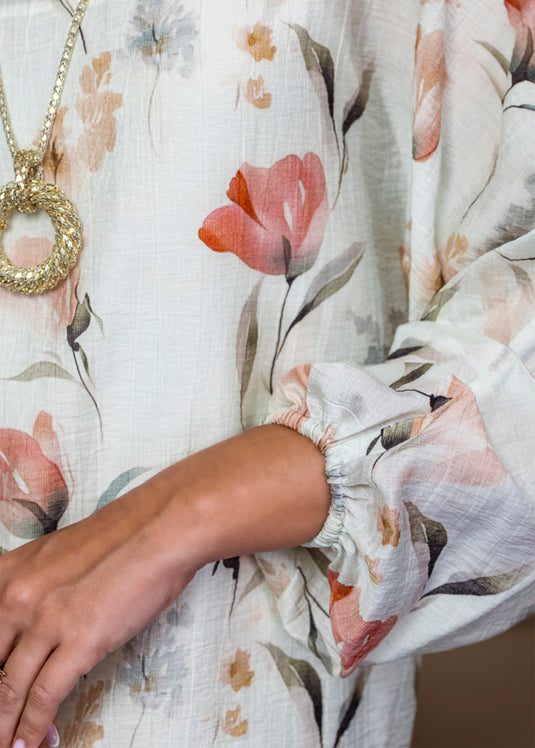 Printed Dolman Sleeve Short Dress