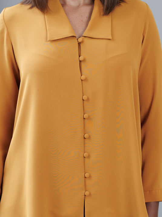 Collar detailed button down blouse