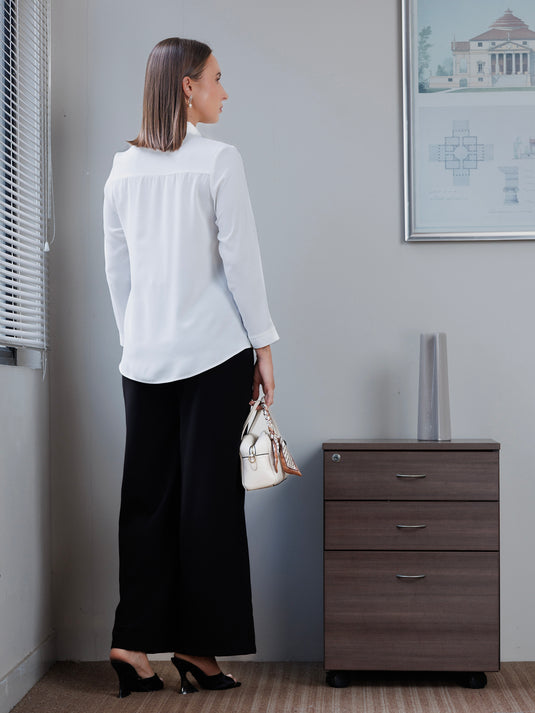 Collar detailed button down blouse