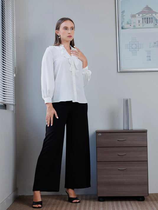 Collar detailed button down blouse